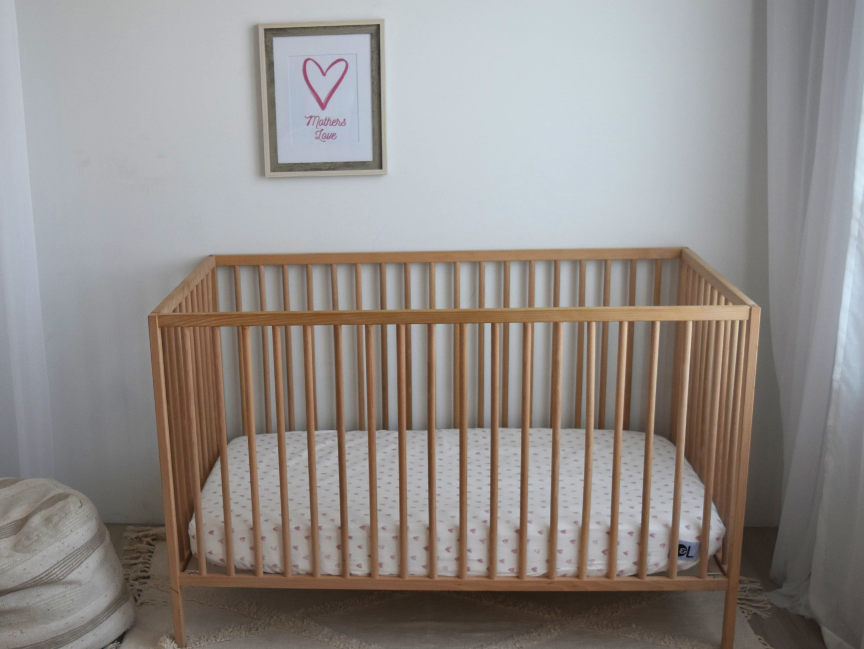 Rosé Heart Crib Bedding Set